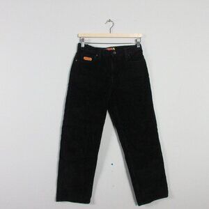Empyre Corduroy Jeans Womens 26 Black Relax Skater Baggy Pants Skateboard 498